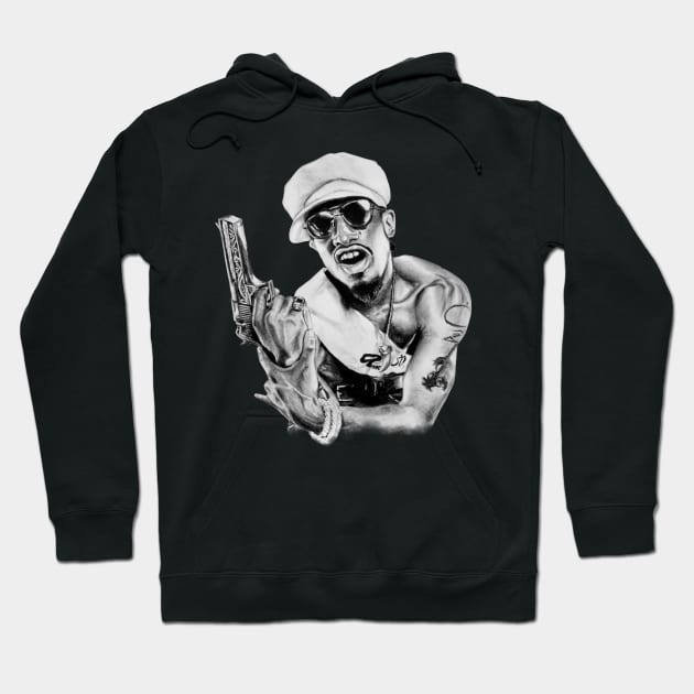 Andre 3000 Black and white Hoodie by mandibasah88